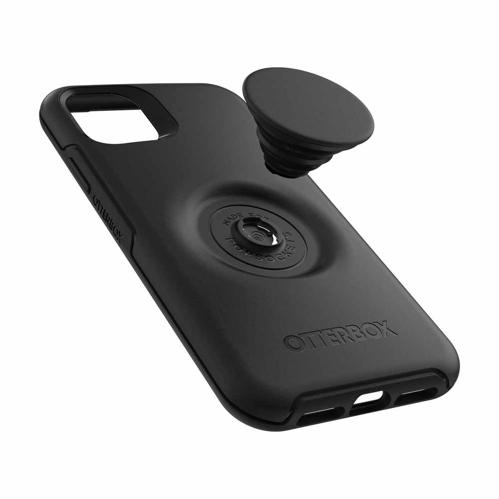 Otterbox - Otter + Pop Symmetry Case with Swappable PopTop Black for iPhone