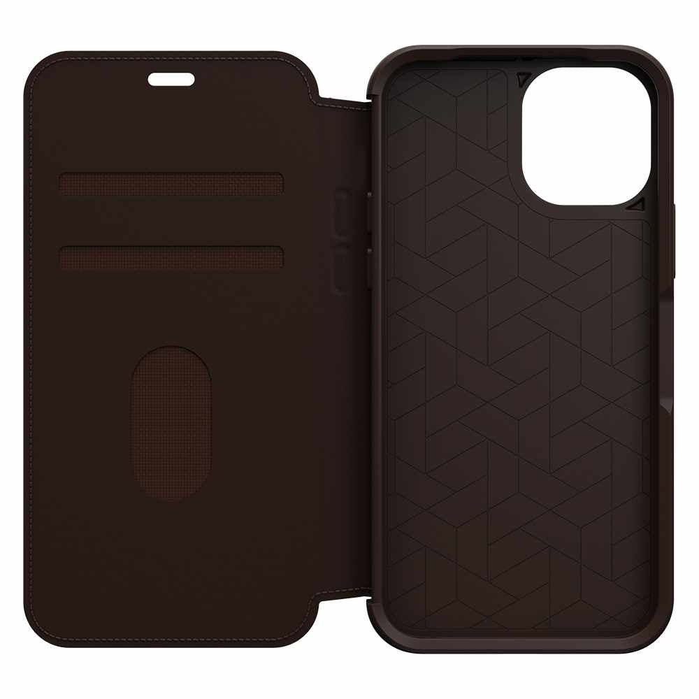 Otterbox - Strada Folio Leather Case Dark Brown/Rodeo Brown for iPhone